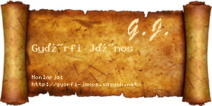 Győrfi János névjegykártya